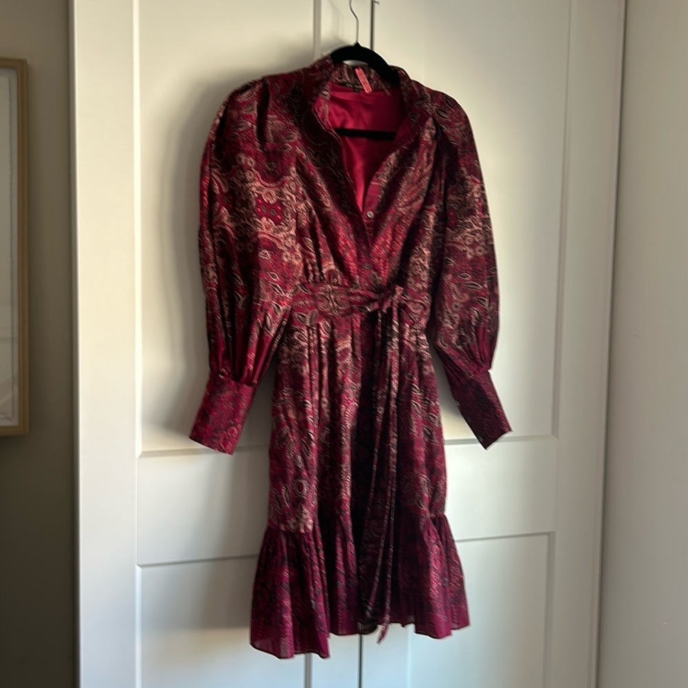 Kobi Halperin Ashlee Paisley-Print Balloon-Sleeve Dress. Size XS - Picture 3 of 4